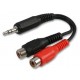 3.5 mm Stereo Jack to Stereo Red & Black RCA / Phono Sockets Adaptor Lead - 200 mm